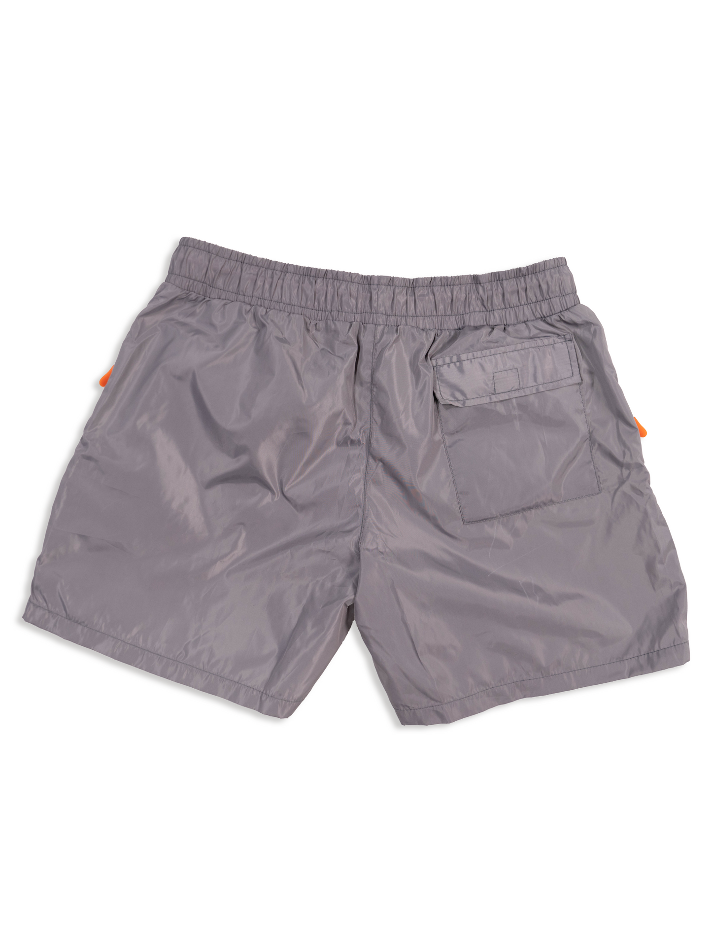 Flay Lay Grey Nylon Shorts Back View